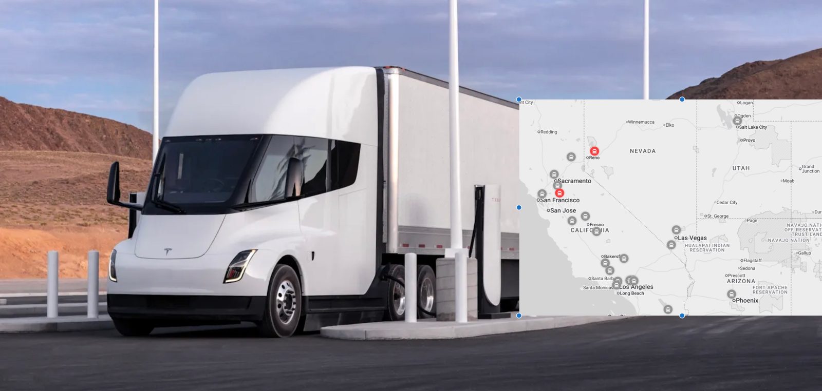 Tesla adds 64 Megacharger locations to map, revealing Semi truck charging routes